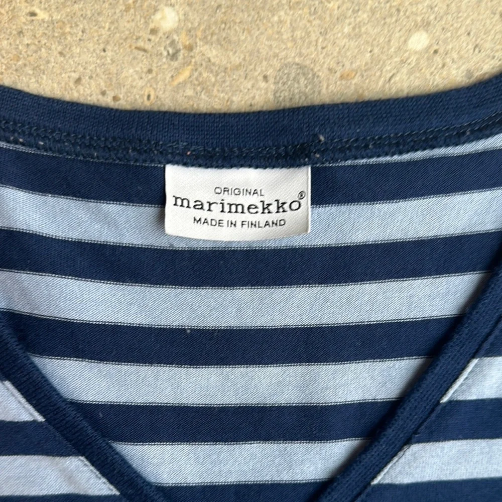 Marimekko Striped V-Neck 3/4 Sleeve Top - Picture 2 of 6